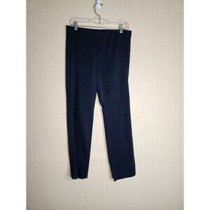 J. Jill Pants Women 8 Petite Navy Blue Cotton Stretch Zip Pockets Ankle Leg